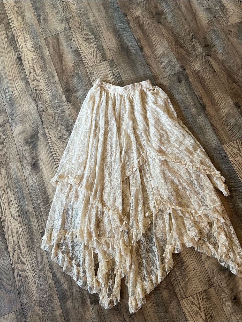 Asymmetrical lace layered fairy skirt m - Picture 10 of 14